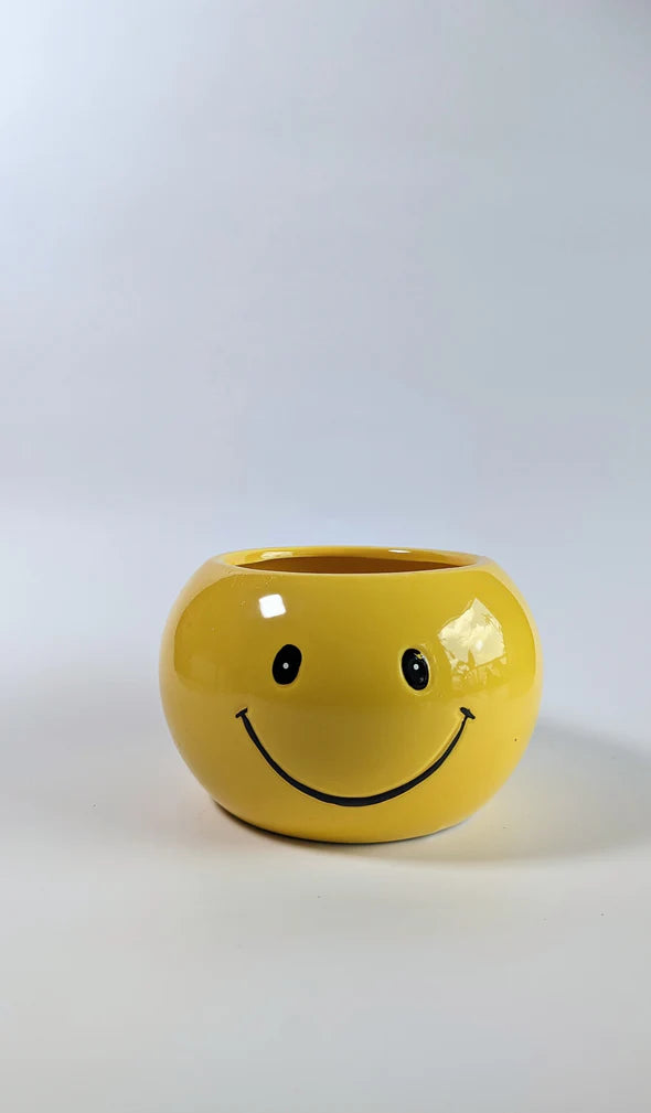 Smiley Face Ceramic Planter
