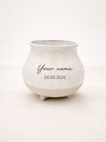 Personalized Ceramic Wedding Rounded Footed Planter