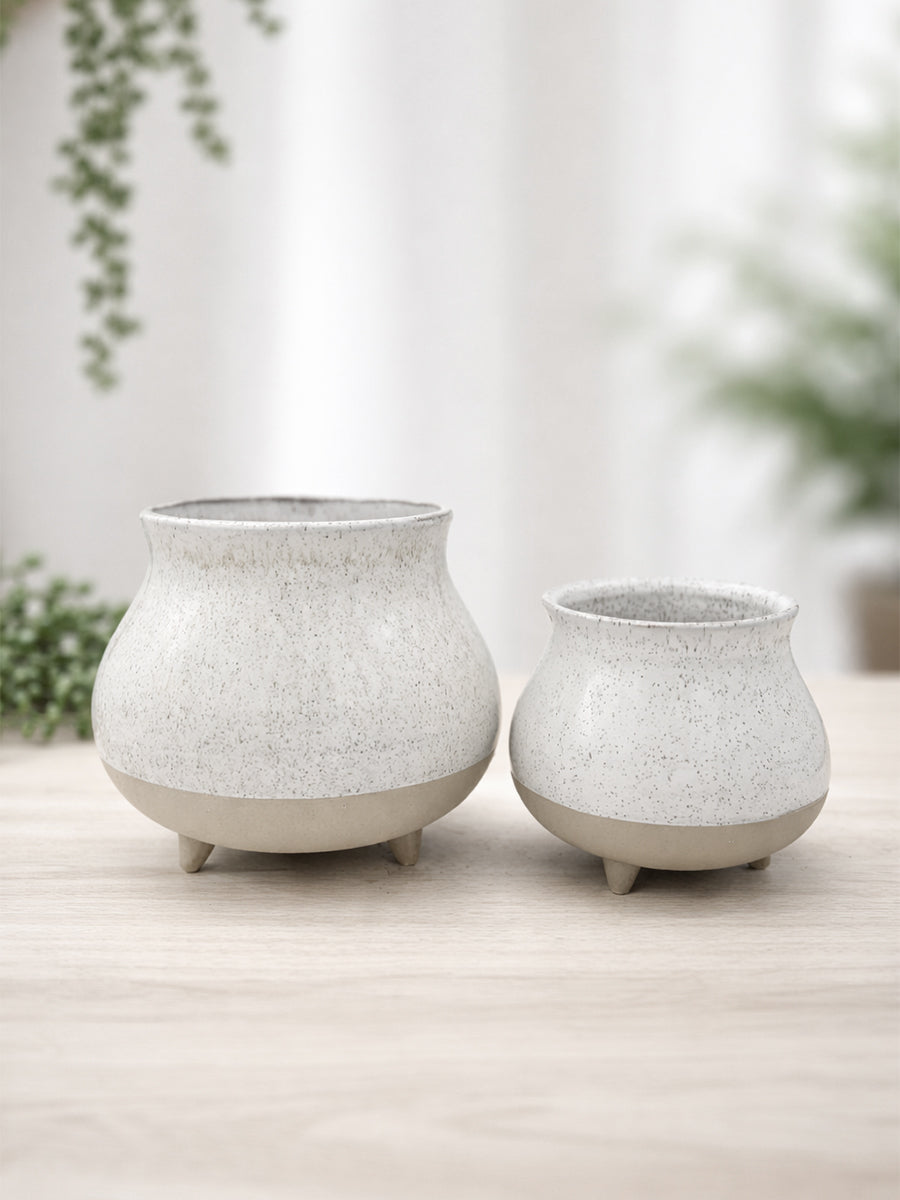 Personalized Ceramic Wedding Rounded Footed Planter