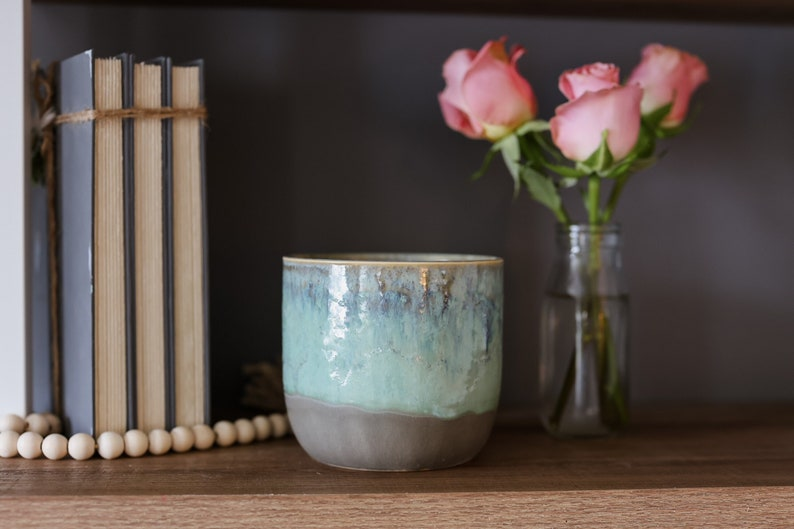 Blue & Green Ceramic Planter