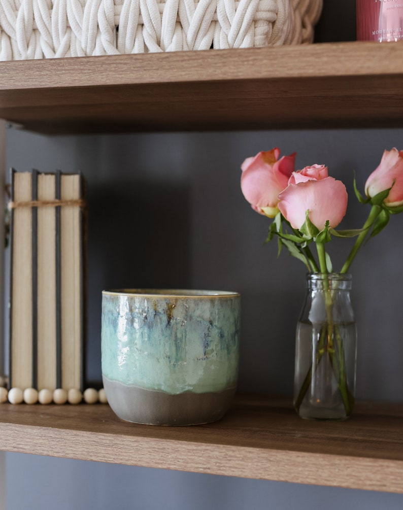 Blue & Green Ceramic Planter