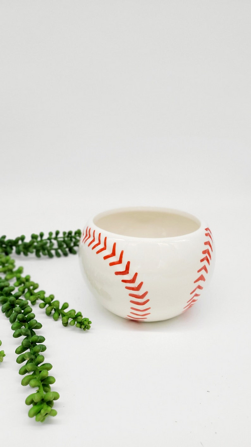 Baseball Ceramic Planter
