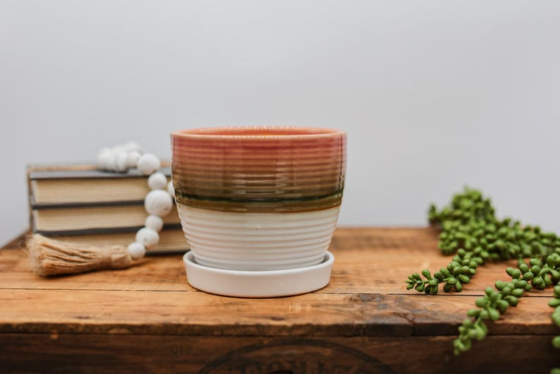 White Ceramic Planter with Drainage