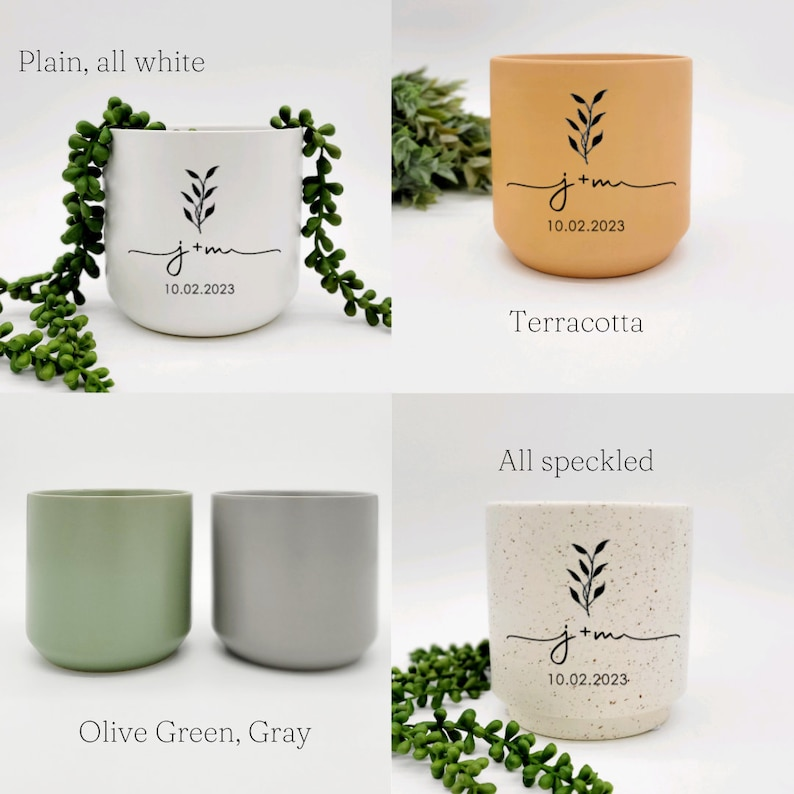 Personalized Ceramic Wedding Planter