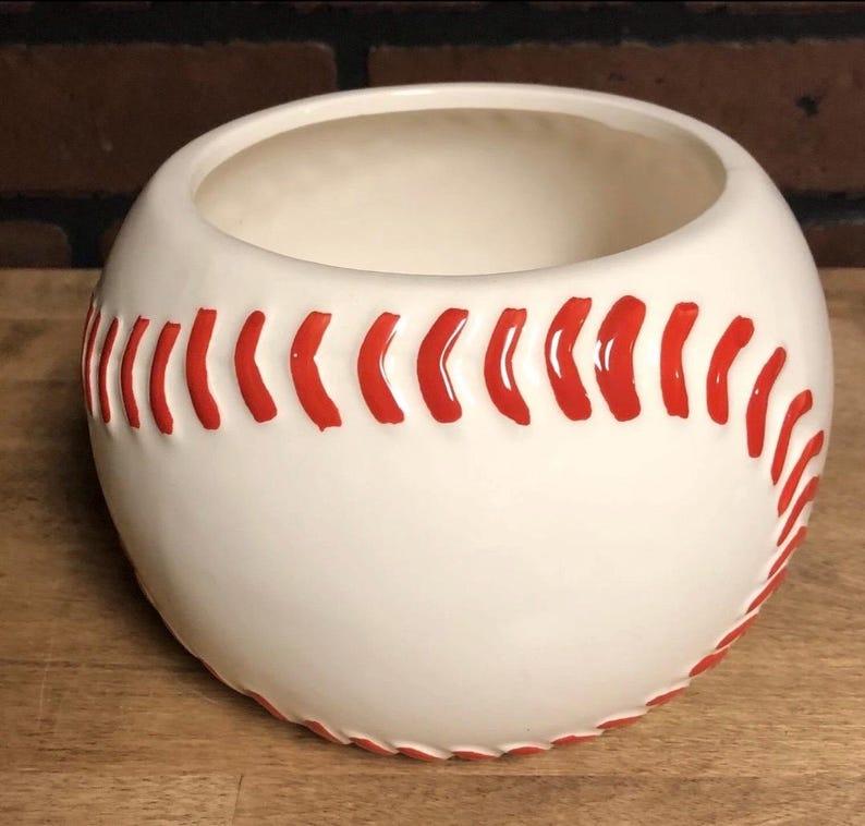 Baseball Ceramic Planter