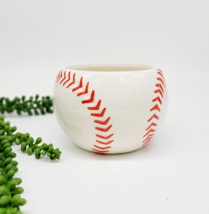 Baseball Ceramic Planter