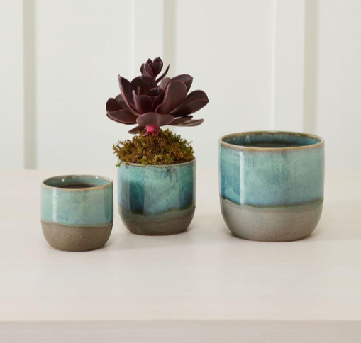 Blue & Green Ceramic Planter