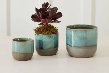 Blue & Green Ceramic Planter