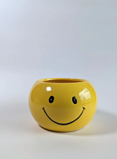Smiley Face Ceramic Planter