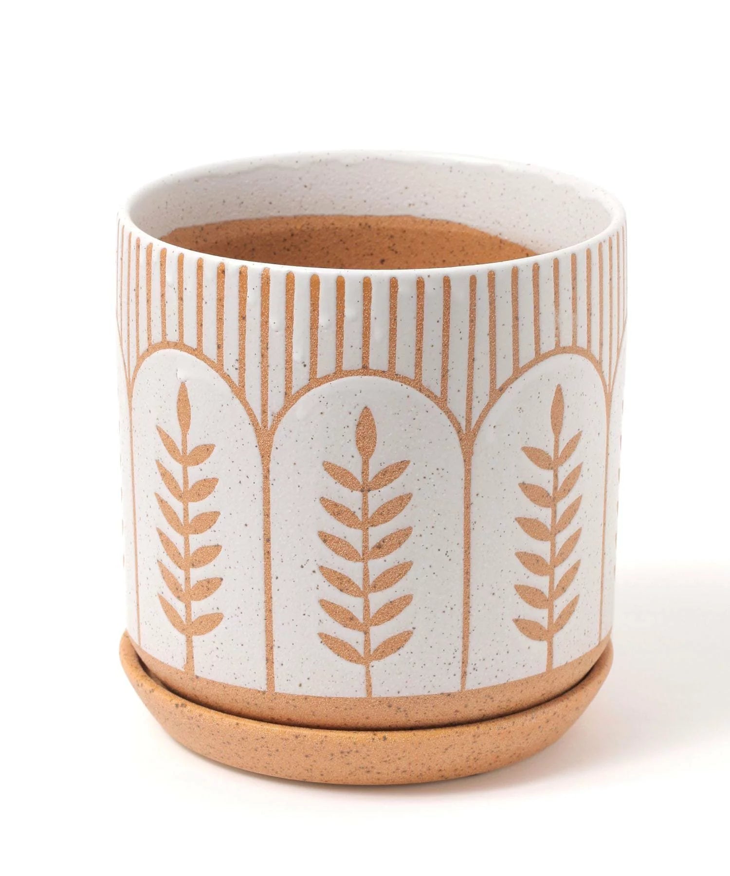 White Boho Ceramic Planter