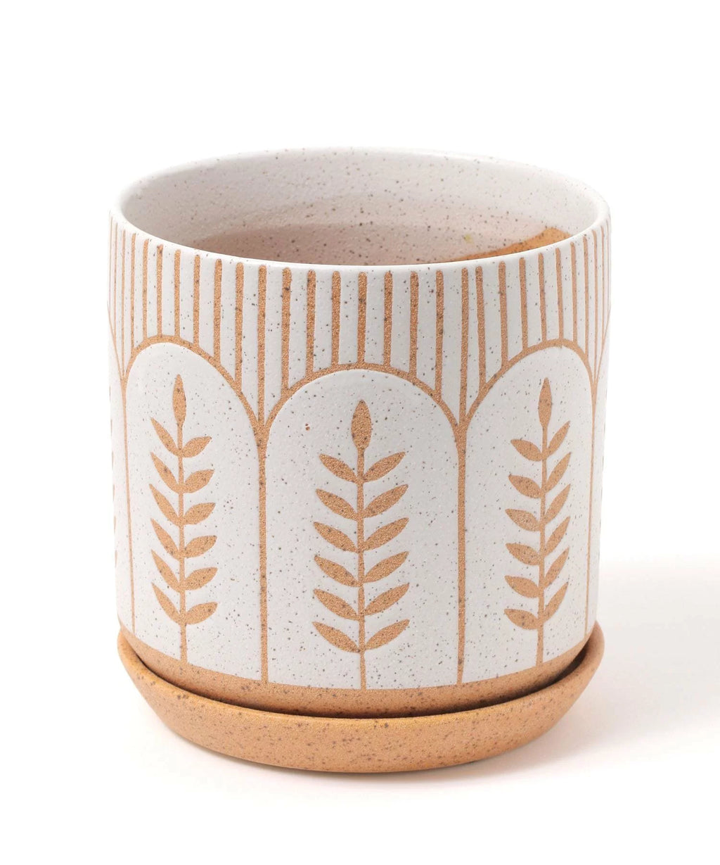 White Boho Ceramic Planter