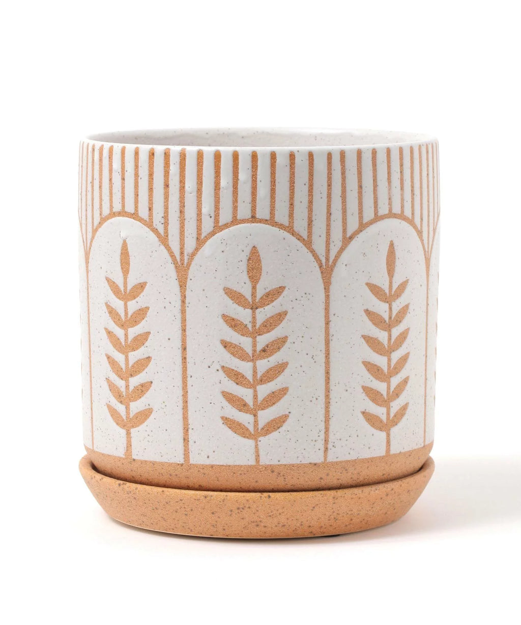 White Boho Ceramic Planter